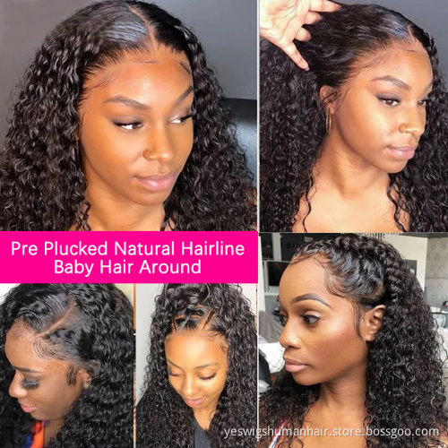 Yeswigs Water Wave Raw Brazilian Virgin Human Hair Hd Full Lace Front Wig Pre Plucked Wet and Wave Transparent Lace Frontal Wig